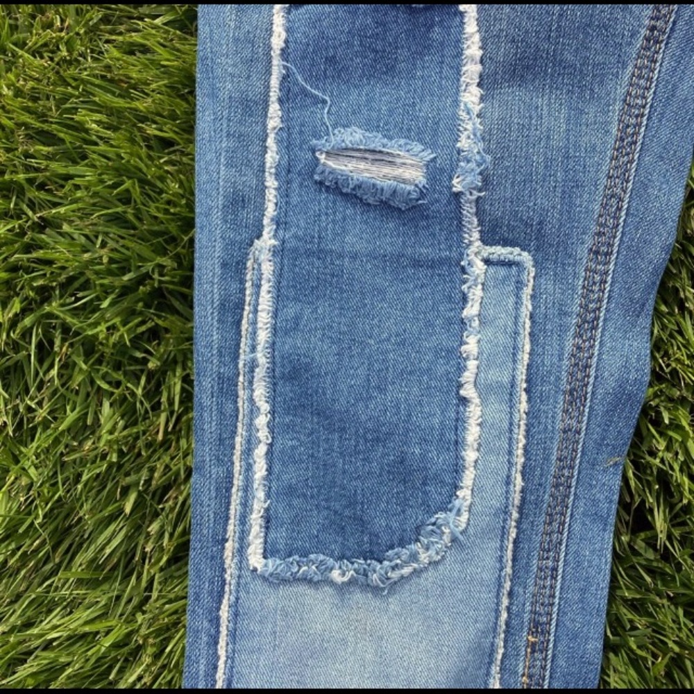 Free People Patchwork Denim 26 - image 4